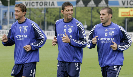 Zudem wechselte Kuranyi zur Saison 2005/2006 nach Schalke. Bordon (l.) und Lincoln (r.) wurden bald gute Freunde. Bilanz seiner Debüt-Saison: 13 Tore in 44 Pflicht-Spielen