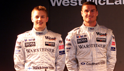 Nach guter Debütsaison mit Sauber folgt nur ein Jahr später der Wechsel zum Topteam McLaren, wo er gemeinsam mit David Coulthard (r.) fährt