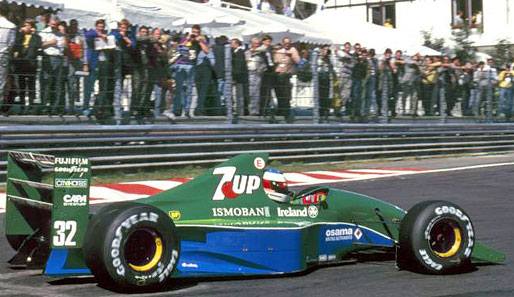 Formel-1-Debüt beim Großen Preis von Belgien 1991. Im Jordan fährt Schumi auf den siebten Startplatz, scheidet dann aber früh aus