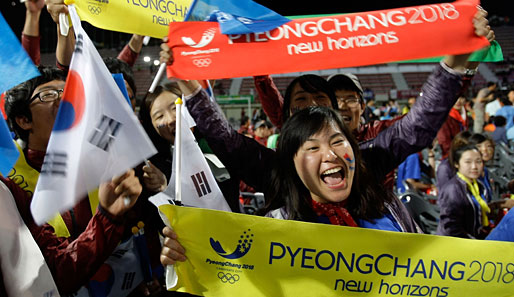 "New Horizons": So sah der Jubel im südkoreanischen Pyeongchang unmittelbar nach der Verkündung der Entscheidung in Durban aus