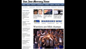 Die "San Jose Mercury News" bleiben mit ihrer Schlagzeile kurz und knackig - lassen es dafür beim Foto aber blitzen