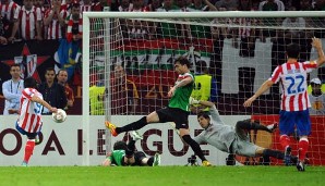 Mit Atletico erreichte Falcao im Jahr darauf erneut das Europa-League-Finale: Mit seinen beiden Toren gegen Athletic Bilbao schoss er Atletico zum Titel