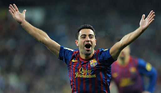 Xavi bejubelt seinen glücklichen Treffer zum zwischenzeitlichen 2:1. Danach sah Madrid kein Land mehr gegen ein starkes Barcelona