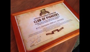 Aus Deutschland mit dabei im "Club of Pioneers": Der FC 1888 Germania Berlin