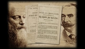 Eine Abschrift der von Weinhändler William Prest und Rechtsanwalt Nathaniel Creswick initiierten Sheffield-Regeln