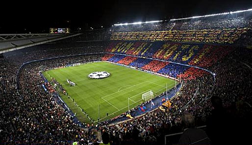 Platz 9: Nou Camp, Barcelona. Das größte Fußball-Stadion Europas (99.000 Plätze). Bei guten Spielen ein geiler Ort, ansonsten tödlich langweilig. Sagt die "Times"