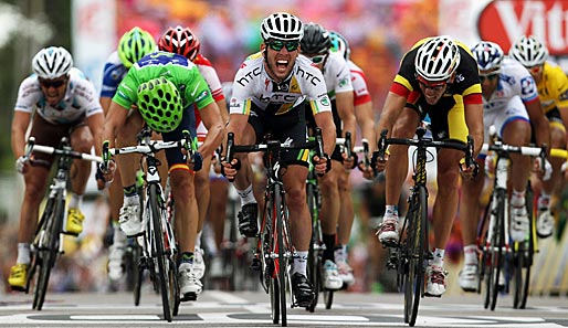 Im Etappenfinale kam der große Auftritt von Mark Cavendish. Der Brite kam quasi aus dem Nichts nach vorne...