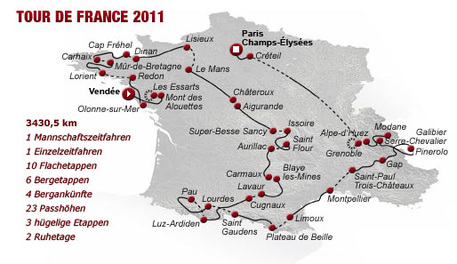 3430,5 Kilometer von der Passage du Gois nach Paris, sechs Bergetappen, ein Einzelzeifahren und jede Menge Höhenmeter: SPOX zeigt die Profile der 21 Etappen