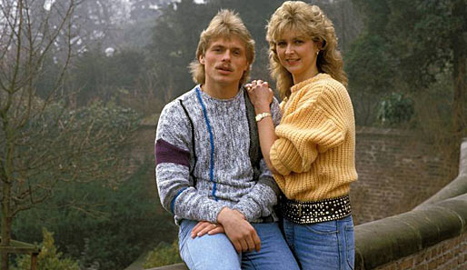 Uli Borowka im September 1985 zu Gladbacher Zeiten mit seiner damaligen Freundin Carmen