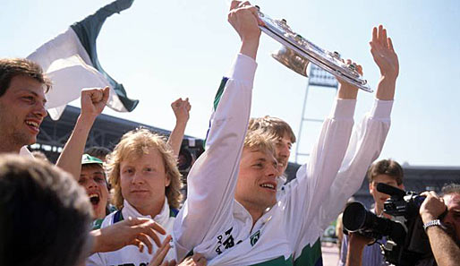 Der erste Titel: Nach seinem Wechsel zu Werder Bremen gewann Borowka 1988 die deutsche Meisterschaft