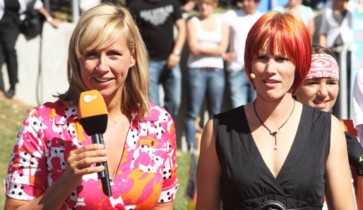 Kati Wilhelm wird zum Fernsehstar: Mit Moderatorin Andrea Kiewel im ZDF-Fernsehgarten