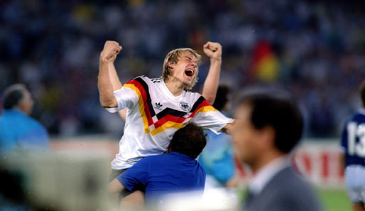 Jürgen Klinsmann flippt aus. Drei Turniertreffer erzielt der 25-Jährige bei seiner ersten WM
