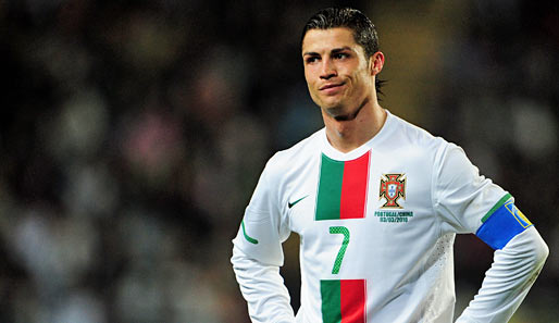 Der Star und Kapitän: Cristiano Ronaldo, Real Madrid, 25 Jahre, 71 Länderspiele, 22 Tore (Stand: 04.06.2010)