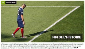 Die "L'Equipe" fasst das französische Aus mit einem passenden Bild zusammen