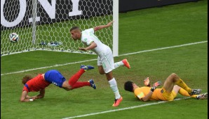 Islam Slimani brachte Algerien mit 1:0 durch einen sehenswerten Treffer in Führung
