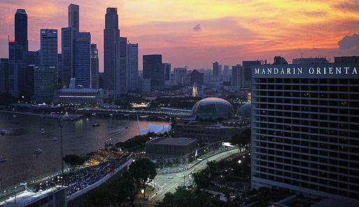 Singapur, Lob, Strecke, Formel 1, Mandarin Oriental, Skyline, Sunset
