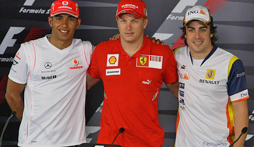Die alte Garde ist wieder da: Lewis Hamilton, Kimi Räikkönen und Fernando Alonso (v.l.)