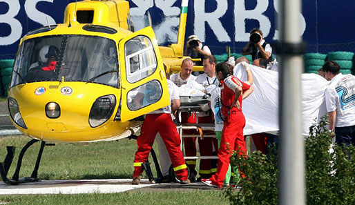 Felipe Massa war nach dem Treffer am Kopf bewusstlos