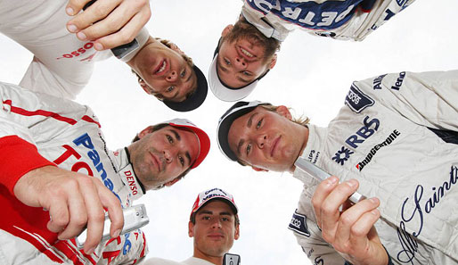 Im Fokus: Sebastian Vettel, Nico Rosberg, Timo Glock, Nick Heidfeld und Adrian Sutil