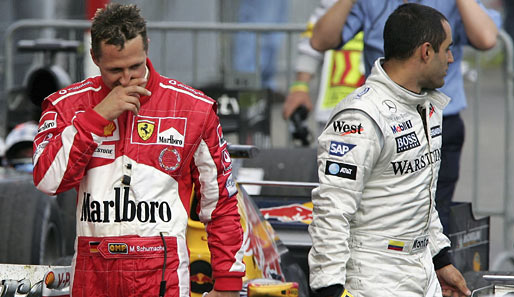 Michael Schumacher und Juan Pablo Montoya lieferten sich viele heiße Duelle