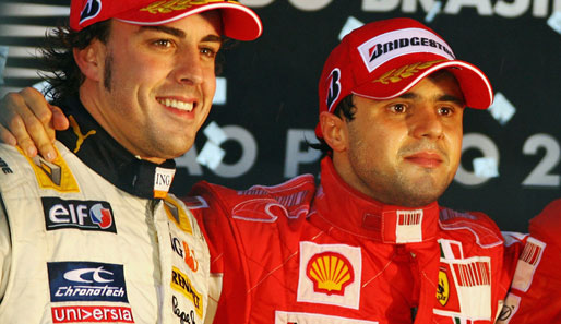Felipe Massa (r.) und Fernando Alonso sind ab 2010 Teamkollegen bei Ferrari