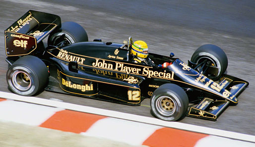 Formel-1-Legende Ayrton Senna im Lotus in der Saison 1986