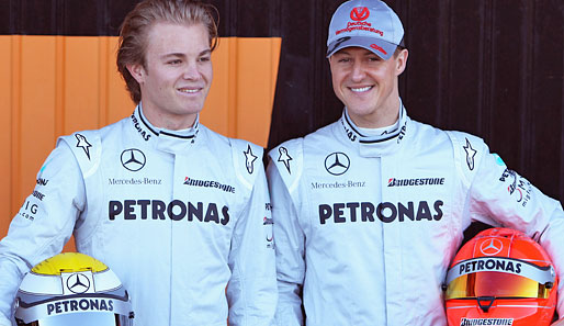 Michael Schumacher und Nico Rosberg bilden das Team Deutschland bei Mercedes