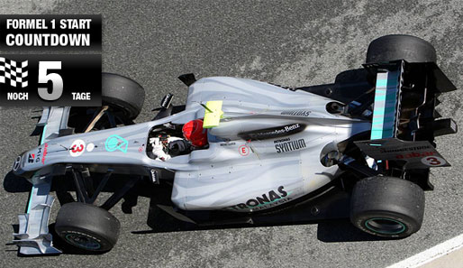 Michael Schumacher schaffte bei den Testfahrten keine einzige Bestzeit im Mercedes