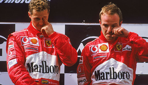 Gesichtsausdrücke, die Bände sprechen. Michael Schumacher und Rubens Barrichello in Österreich