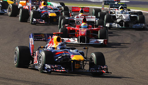 Sebastian Vettel (v.) hatte die erste Pole Position der Saison herausgeholt