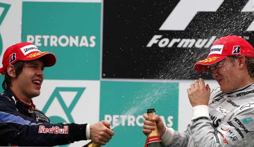 Sebastian Vettel (l.) und Nico Rosberg sind aktuell die besten deutschen Formel-1-Piloten