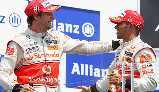Lewis Hamilton (r.) und Jenson Button sind die Weltmeister der vergangenen beiden Jahre