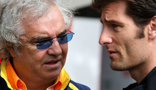 Flavio Briatore (l.) ist der Manager von Red-Bull-Pilot Mark Webber