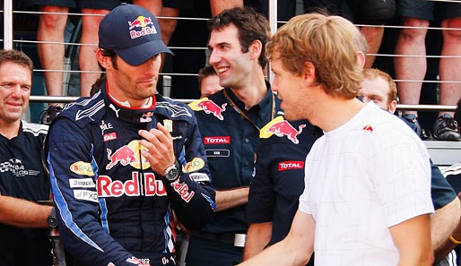 Streit unter Kollegen: Webber liegt in der WM auf Rang drei, Vettel (r.) auf Rang vier