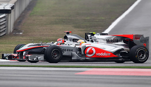 Lewis Hamilton hat sich in China ein tolles Duell mit Michael Schumacher geliefert