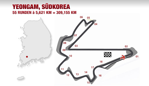 Korea International Circuit: Alle Kurven der neuen Strecke