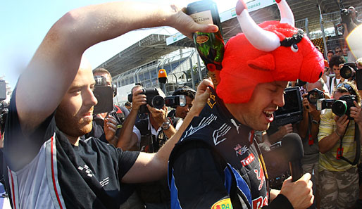 Sebastian Vettel machte sich nach dem Sieg in Brasilien ungewollt zum Affen