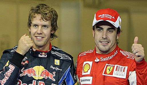 Die schnellste bei den Testfahrten in Valencia. Sebastian Vettel (l.) und Fernando Alonso