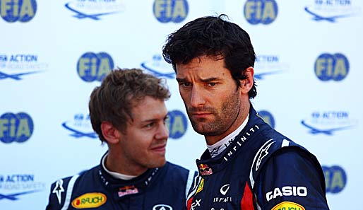 Auch 2012 noch Teamkollegen bei Red Bull? Mark Webber (r.) und Sebastian Vettel