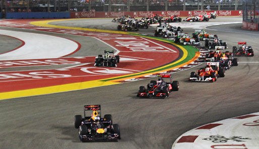 Sebastian Vettel ging von der Pole-Position aus in das Nachtrennen von Singapur