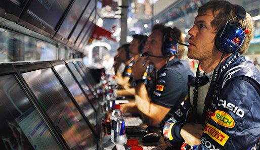 Sebastian Vettel verfolgte das Rennen in Abu Dhabi vom Red-Bull-Kommandostand aus