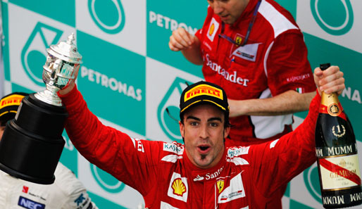 Fernando Alonso gewann 2012 im Ferrari das Rennen in der "Waschküche" Kuala Lumpur
