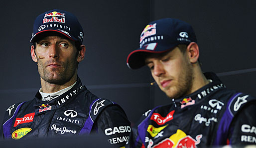 Webber (l.) und Vettel sind nach dem Malaysia-Disput nicht gut aufeinander zu sprechen