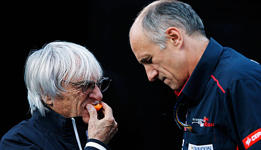Franz Tost, ehemaliger Teamchef von Sebastian Vettel, im Gespräch mit Bernie Ecclestone