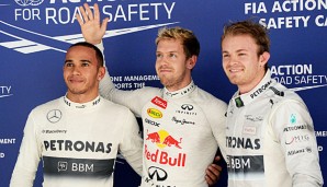 Lewis Hamilton (l.) und Nico Rosberg (r.) versuchen beide, Sebastian Vettel zu entthronen