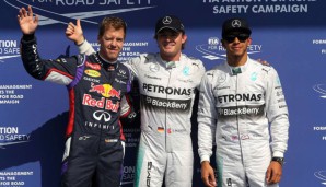 Sebastian Vettel, Nico Rosberg und Lewis Hamilton sicherten sich die ersten Plätze in Spa