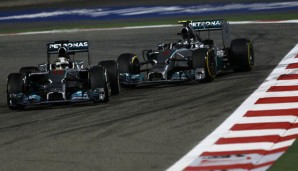 Lewis Hamilton und Nico Rosberg lieferten sich in Bahrain 2014 einen harten Fight