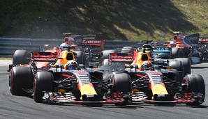 Die Red-Bull-Kollegen Verstappen und Ricciardo kollidieren beim Ungarn-GP