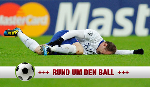 ManUtds Wayne Rooney verletzte sich im Viertelfinal-Hinspiel beim FC Bayern München
