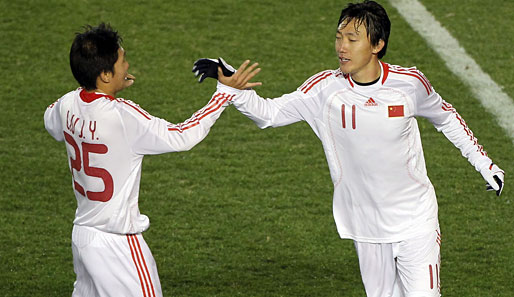 Die chinesische Nationalmannschaft gewann vor der WM 2012 ein Testspiel gegen Frankreich